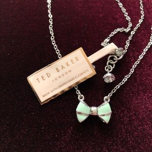 Ted Baker London Enamel Baby Bow Necklace - Mint